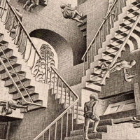 an etching by MC Escher