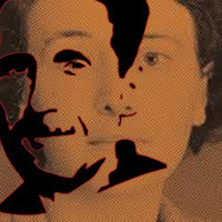 George Orwell superimposed on Eileen Blair