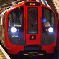 front of a London tube train