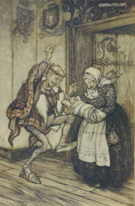 Arthur Rackham illustration of Grimm's Briar Rose